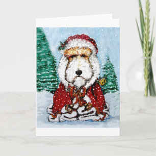 Fox Terrier Santa Claus! Feiertagskarte