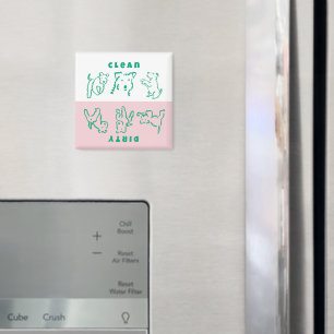 Fox Terrier Sauber Schmutzig Geschirrspüler Magnet