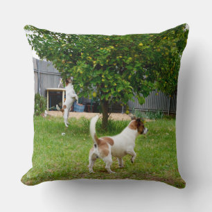 Fox Terrier spielt Time Big Throw Cushion Kissen