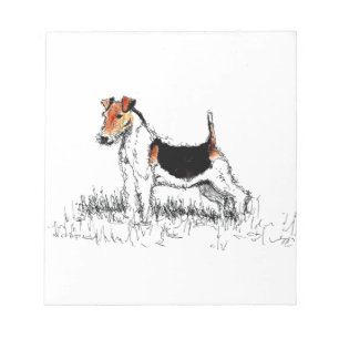 Fox Terrier standing proud Notizblock