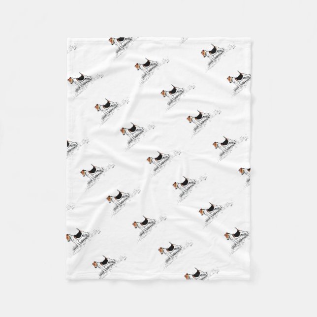 Fox Terrier stehend stolz Fleecedecke (Vorderseite)