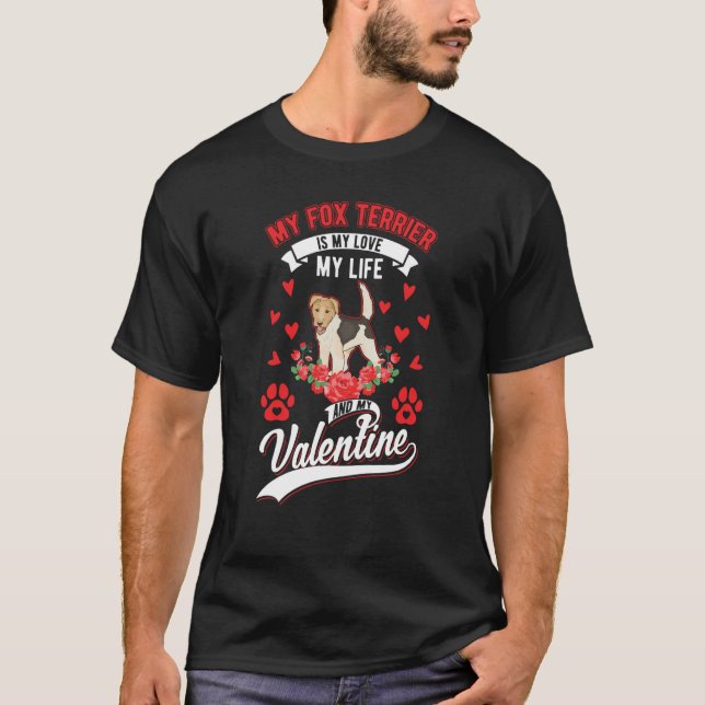 Fox Terrier Valentine's Day Wire Fox Terrier T-Shirt (Vorderseite)