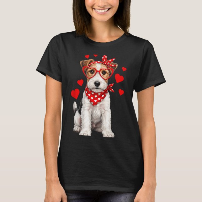 Fox Terrier Valentines Day Wirehaired Dog Lover He T-Shirt (Vorderseite)