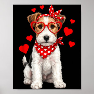 Fox Terrier Valentinstag Drahtbehaarter Hundeliebh Poster