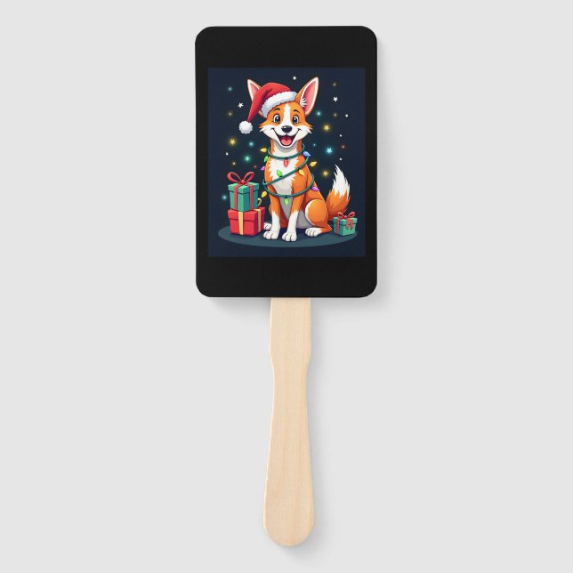 Fox Terrier Xmas Licht Santa Fox Terrier Dog Ch Fächer (Vorderseite)