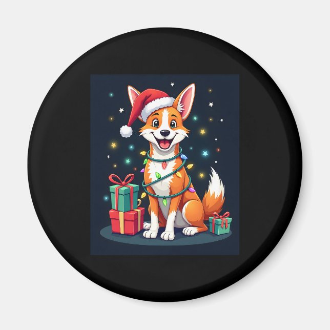 Fox Terrier Xmas Licht Santa Fox Terrier Dog Ch Magnet (Vorne)