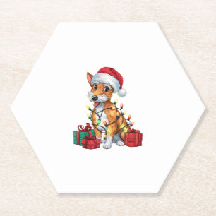 Fox Terrier Xmas Licht Santa Fox Terrier Dog Ch Untersetzer