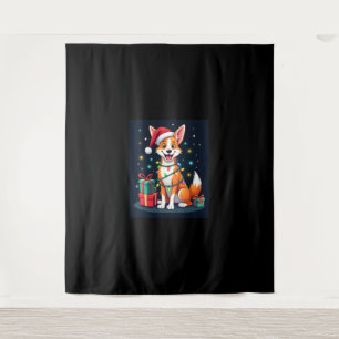 Fox Terrier Xmas Licht Santa Fox Terrier Dog Ch Wandteppich