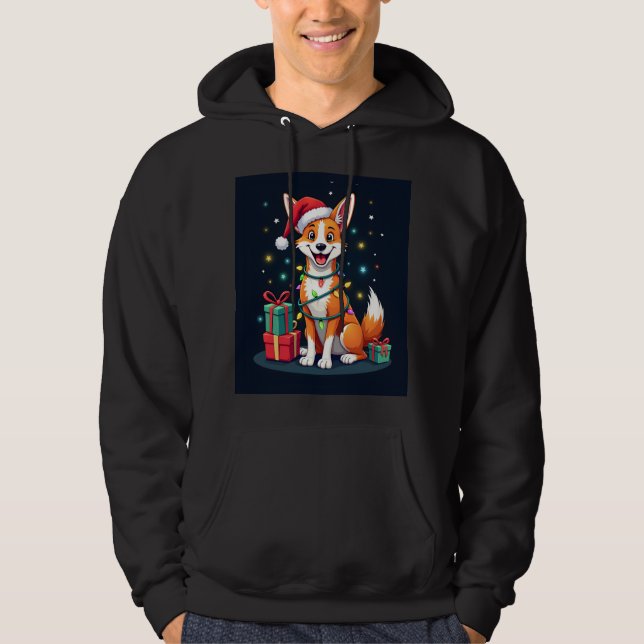 Fox Terrier Xmas Lighting Santa Fox Terrier Dog Ch Hoodie (Vorderseite)