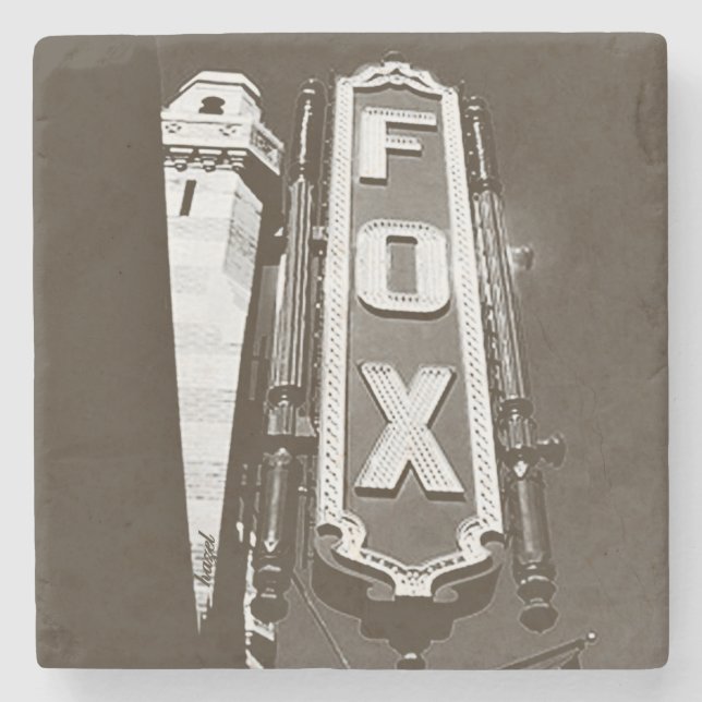 Fox Theater, Atlanta Untersetzer, B/W Steinuntersetzer (Vorderseite)