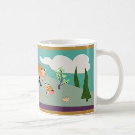 Fox und Baby in der Wüste Kaffeetasse