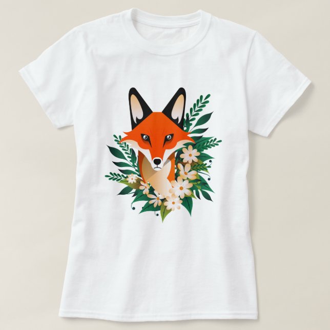 Fox und Blume T - Shirt (Design vorne)