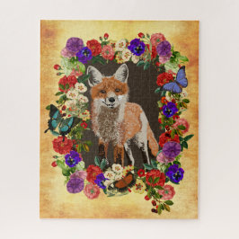 Fox- und Blumendesign Puzzle