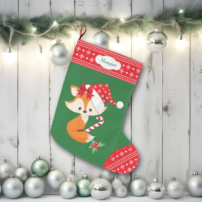 Fox und Candy Cane Großer Weihnachtsstrumpf (Von Creator hochgeladen)