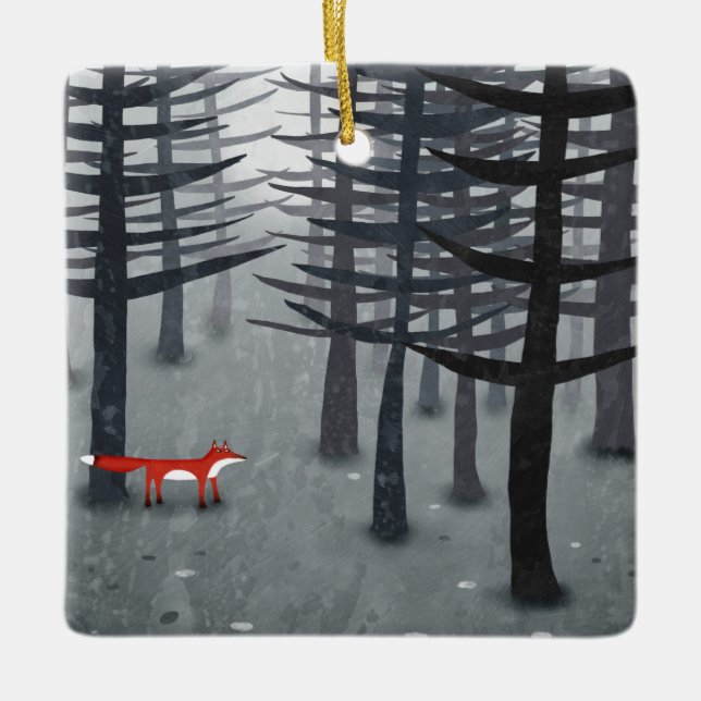 Fox und Forest Keramikornament (Vorderseite)