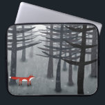 Fox und Forest Laptopschutzhülle<br><div class="desc">Ein einziger wilder roter Fuchs steht unter den Kiefern in einem dunklen Wald. Für Natur,  Wildtiere und Tierfreunde. Originelle Kunst von Nic Squirrell.</div>