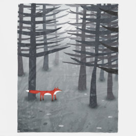 Fox und Forest Ombré Landschaft Fleecedecke