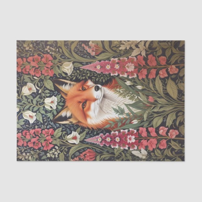 Fox und Foxglove Blume William Morris Inspiriert Seidenpapier (Vorderseite)