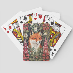 Fox und Foxglove Blume William Morris Inspiriert Spielkarten
