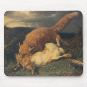 Fox und Hasen, 1866 Mousepad