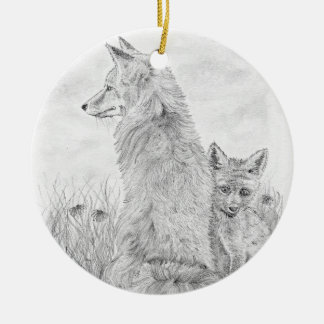 Fox und Kit Keramik Ornament