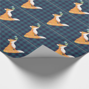 Fox und neugieriges Vogelgeschenk-Packpapier Geschenkpapier