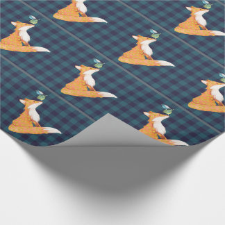 Fox und neugieriges Vogelgeschenk-Packpapier Geschenkpapier