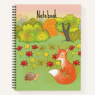 Fox und Schildkröte im Wald Notizbuch