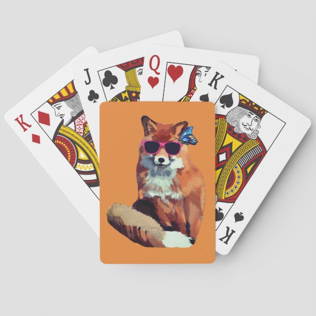 Fox- und Schmetterlingsspielkarten Spielkarten (Rückseite)