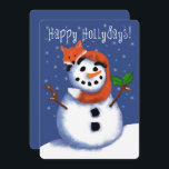 Fox und Snowman Happy Hollydays! So Niedlich<br><div class="desc">So niedlich! Snowman freut sich,  seinen Fuchsfreund cool behalten! Designed by Cherie's Art(c)2023</div>