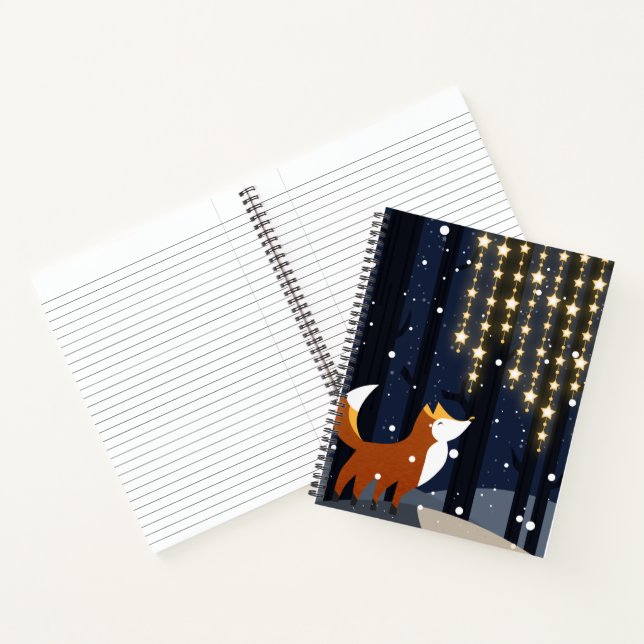 Fox- und Sternhellsaiten im Winterschneewald Notizbuch (Innenseite)