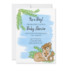 Fox und Teddy Bear und Greenery Boy's Baby Shower