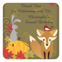 Fox und Woodland Tiere fallen Geburtstag Danke