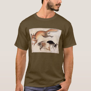 Fox und zwei Hasen, Vintage japanische Malerei T-Shirt
