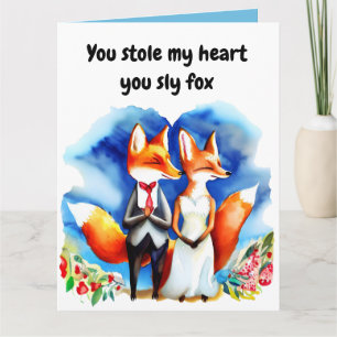 Fox Valentine's Day Card Karte
