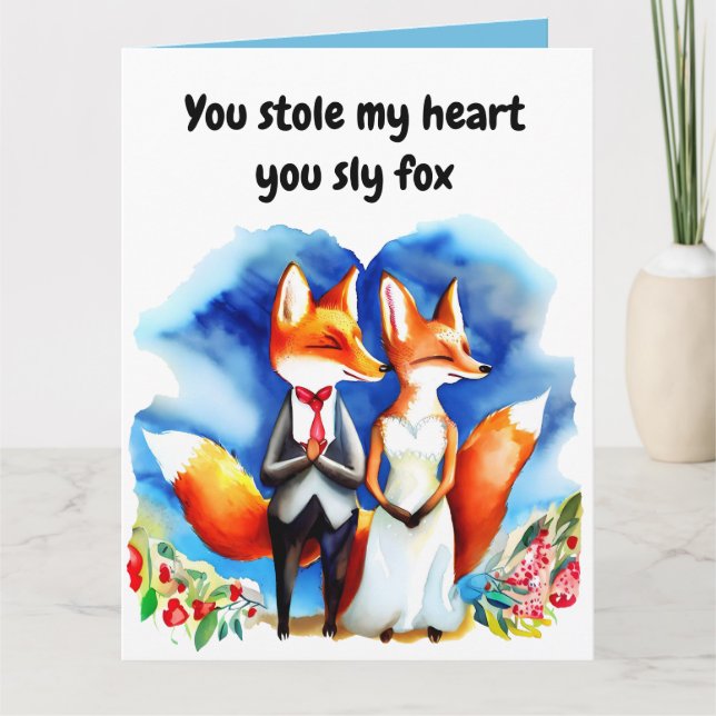 Fox Valentine's Day Card Karte (Vorderseite)