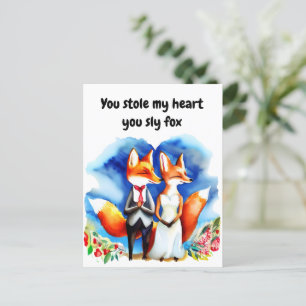 Fox Valentine's Day Card Postkarte