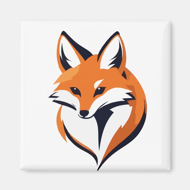 Fox Vector Art Animal Modern Urban City Grafik Magnet (Vorne)