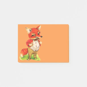 Fox Vintage Kunst Post-it Notiz Geschenk