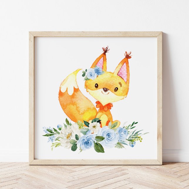 Fox, Waldtiere, Boho, Blüten Poster (Von Creator hochgeladen)