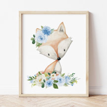 Fox, Waldtiere, Boho, Blüten