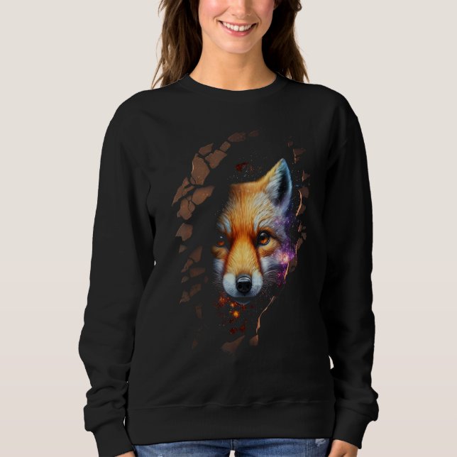 Fox Wall Animal Print Art Animal Lover Fox Sweatshirt (Vorderseite)