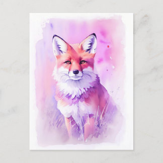 Fox Watercolor Portrait 3 Postkarte