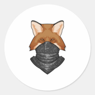 Fox wie Bandit mit KerChief Runder Aufkleber