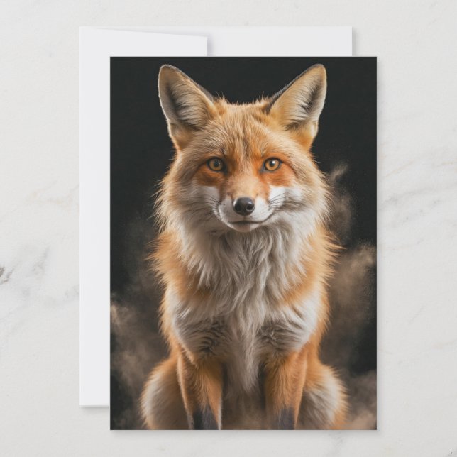Fox Wild Animal Elegante Dramatisches Portrait auf Ankündigung (Vorderseite)