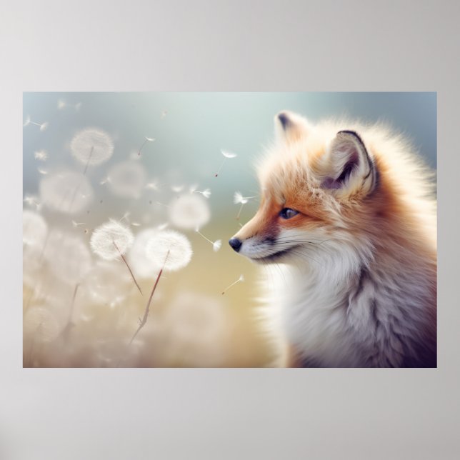 Fox Wild Animal Tranquil Friedliche Natur Poster (Vorne)