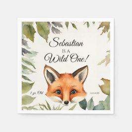 Fox Wild One Woodland Animal Birthday Party Serviette