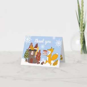 Fox Winter Baby Dusche Es ist kalt Danke Karte