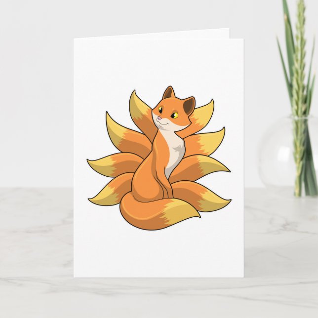 Fox with 9 Fox tails Karte (Vorderseite)