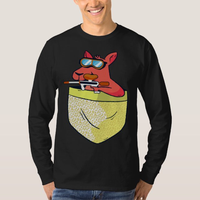 Fox With Marker In The Chest Pocket  Fox Paintball T-Shirt (Vorderseite)